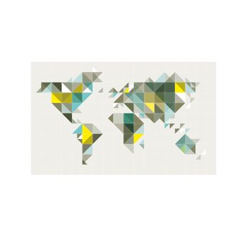 IXXI - The World tangramyellow/green - Wall art - Poster - Wall Decoration 2