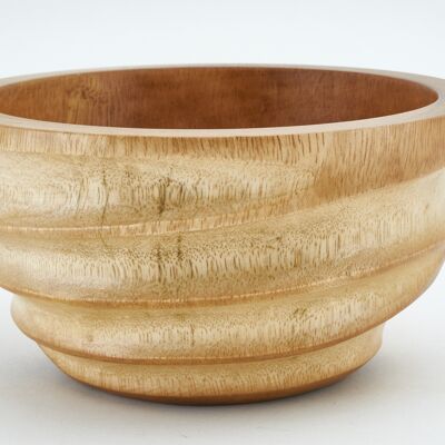 Wooden bowl - fruit bowl - salad bowl - model Twist - natural - S (Øxh) 15cm x 7.5cm