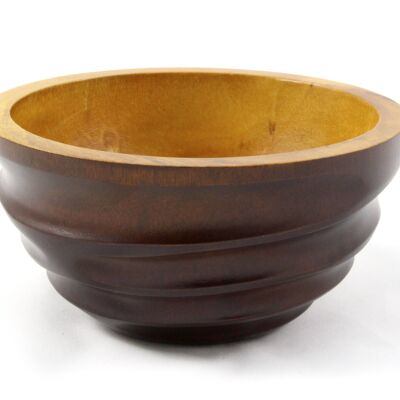 Wooden bowl - fruit bowl - salad bowl - model Twist - choco - S (Øxh) 15cm x 7.5cm