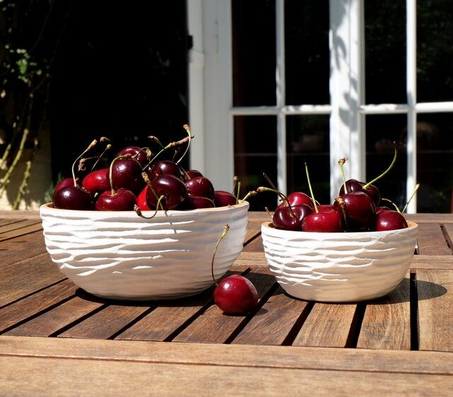 Ciotola in legno - fruttiera - insalatiera - modello Carved - bianca - XS (Øxh) 11.25cm x 5cm