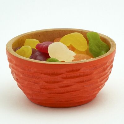 Wooden bowl - fruit bowl - carved salad bowl - orange - XS (Øxh) 11.25cm x 5cm