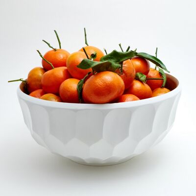 Wooden bowl - fruit bowl - salad bowl - model Sophia - diamond white - (Øxh) 27.5cmx12.5cm
