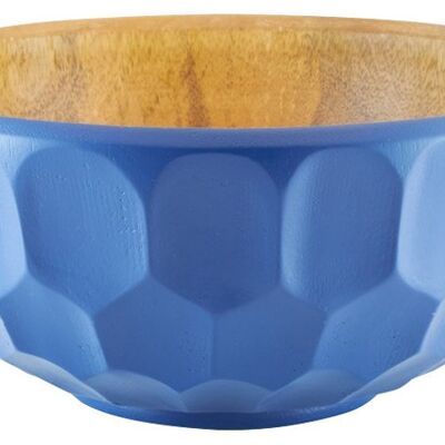 Wooden bowl - fruit bowl - salad bowl - model Sophia - royal blue - (Øxh) 27.5cmx12.5cm