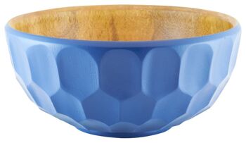 Bol en bois - coupe à fruits - saladier - modèle Sophia - bleu royal - (Øxh) 27,5cmx12,5cm 1