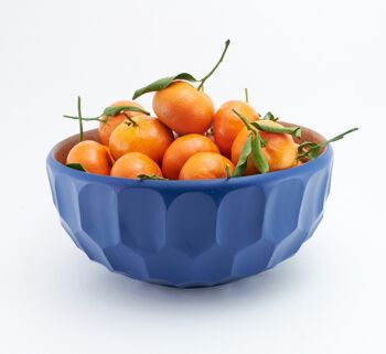 Bol en bois - coupe à fruits - saladier - modèle Sophia - bleu royal - (Øxh) 27,5cmx12,5cm 2