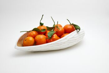 Bol en bois - bol à fruits - saladier - modèle Palm Seed - blanc - S (lxlxh) 40cm x 20 x 8,8cm 5