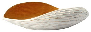 Bol en bois - bol à fruits - saladier - modèle Palm Seed - blanc / naturel - L (lxlxh) 50cm x 30 x 11,5cm 3