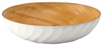 Bol en bois - coupe à fruits - saladier - modèle Eddy - blanc - S (Øxh) 30cm x 7,5cm