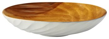 Bol en bois - coupe à fruits - saladier - modèle Eddy - blanc - L (Øxh) 45cm x 10cm 2