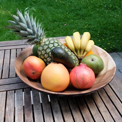 Wooden bowl - fruit bowl - salad bowl - model Eddy - white - L (Øxh) 45cm x 10cm