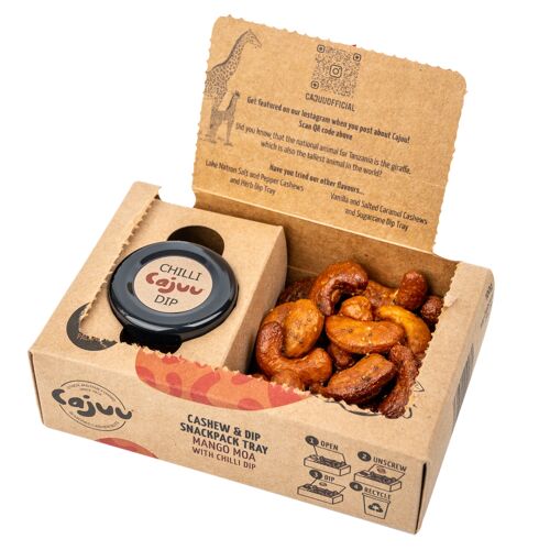 Mango Moa Cashew Nuts Tray with Chilli Dip (Case of 6 x 100g)
