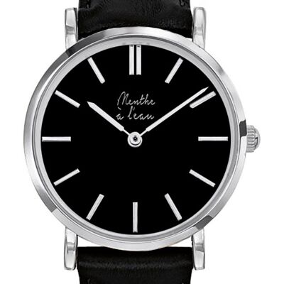 la véritable cuir noir F noir chromé-F