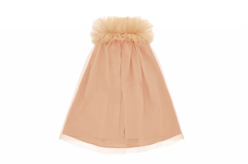 Cape Coton + tulle avec 
collerette tulle Saumon