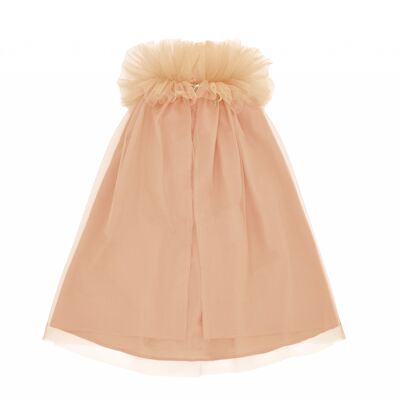 Cape Coton + tulle avec 
collerette tulle Saumon