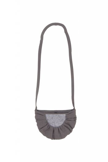 Sac Lune Lin Gris foncé + paillettes Anthracite PM