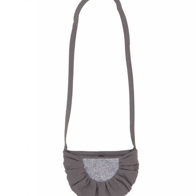 Bolso Moon Lino Gris Oscuro + Antracita Glitter GM