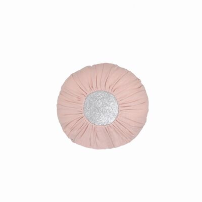 Coussin Boule PM LIN
 rose /P.Argent