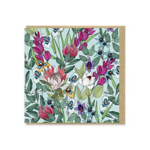 South African Flora 130mm Square Greeting Card