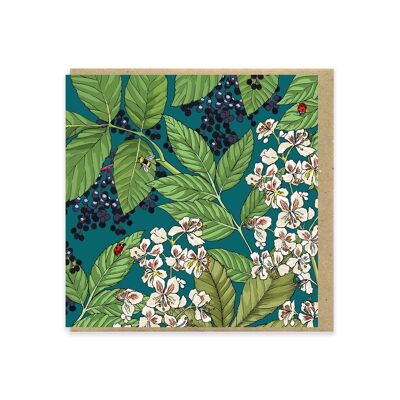 Elderberry & Horsechesnut 130mm Square Greeting Card