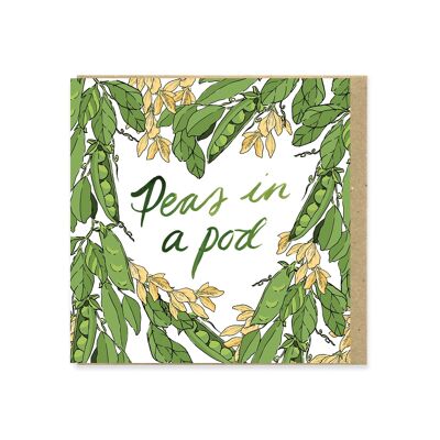 Peas In A Pod 130mm Square Greeting Card