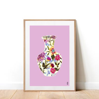 English Garden Vase A4 Art Print