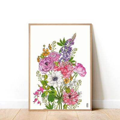 Somerset Flowers A4 Art Print