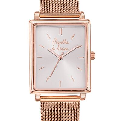 The rose gold mesh rectangle-F