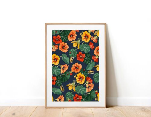 Nasturtiums Everywhere A4 Art Print