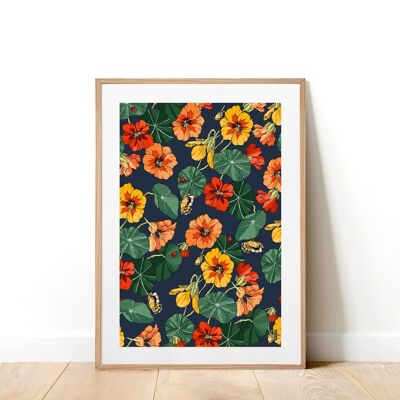 Nasturtiums Everywhere A4 Art Print