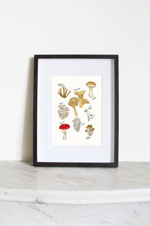 Mushroom Party A4 Art Print