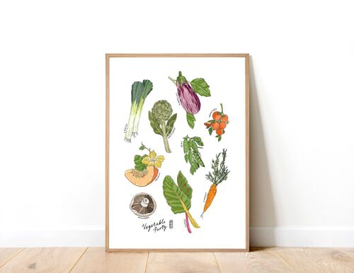 Vegetable Party A4 Art Print