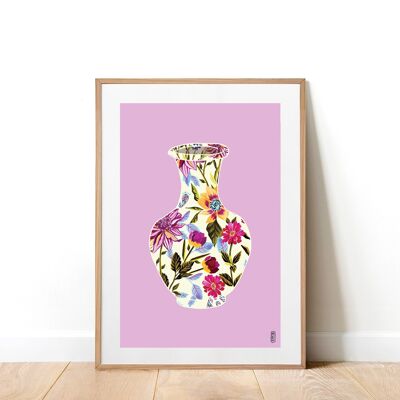 English Garden Vase A5 Art Print