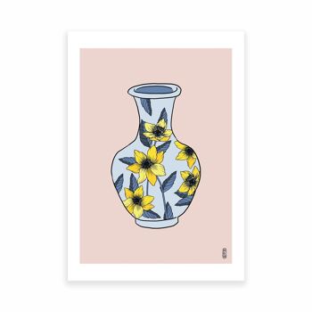 Vase à fleurs jaunes A5 Impression artistique 4