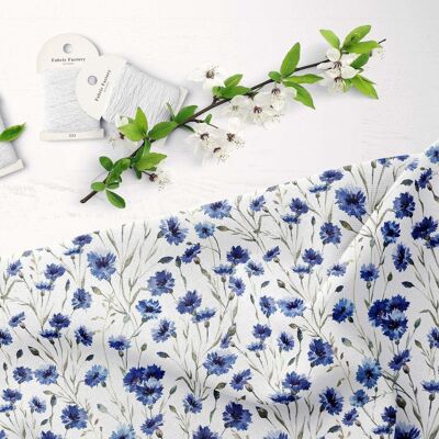 Tela de lino con estampado floral por el patio para ropa de mujer, ropa de cama, cortinas, vestidos, manteles y fundas de almohadas