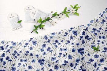 Tissu de lin à motif floral par yard pour vêtements pour femmes, literie, rideaux, robe, nappe et taies d'oreiller 1