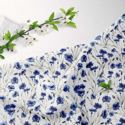 Tessuto di lino con motivo floreale tagliato a misura per abbigliamento femminile, biancheria da letto, tende, vestiti, tovaglie e federe