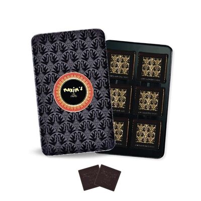 Plumier noir | 12 carrés chocolat noir