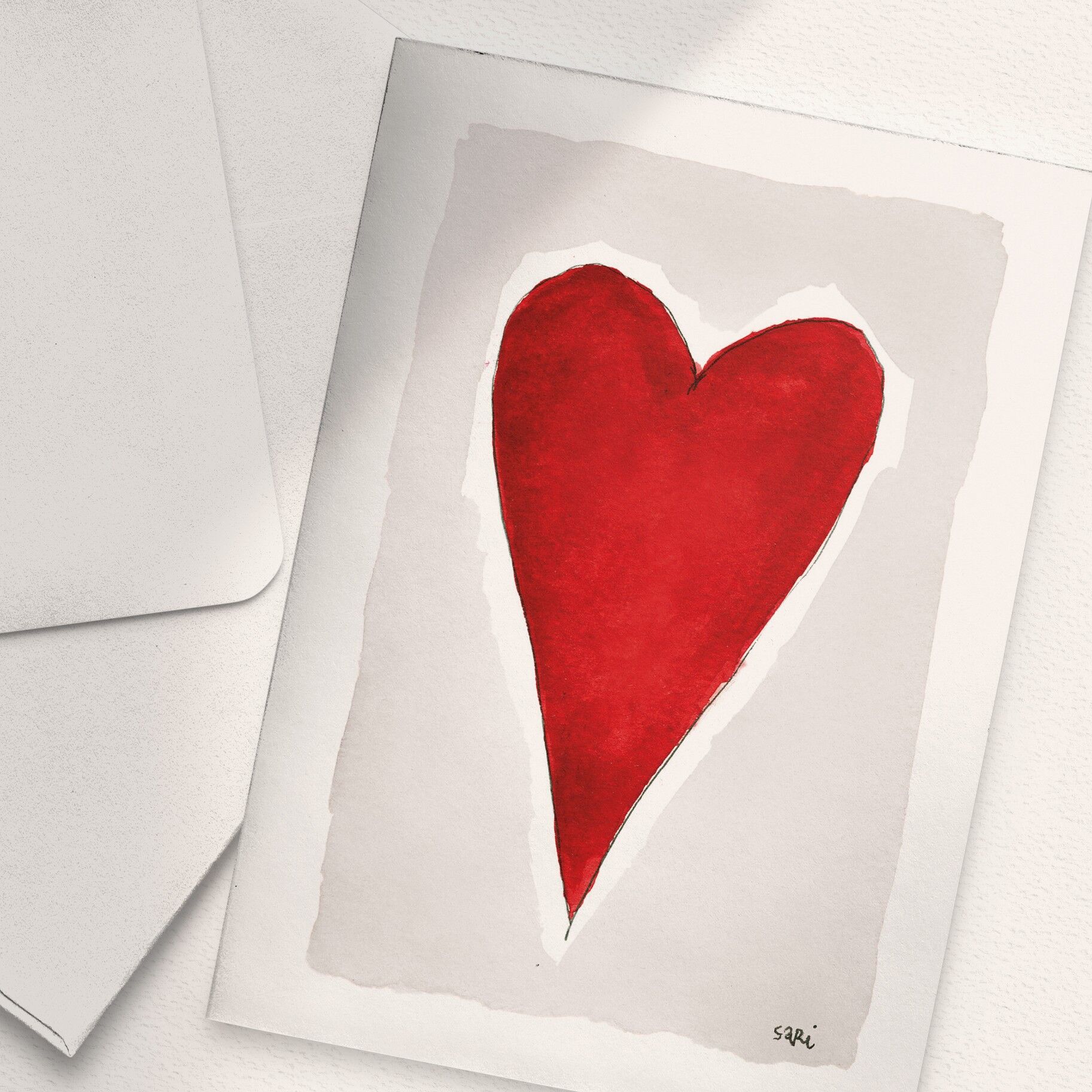 Heart, Red - A6 Folded