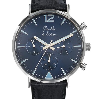 la précise cuir noir F bleu-H