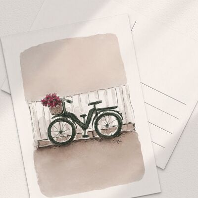Bicycle and Flowers - A6 Folded