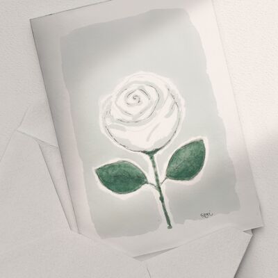 White Rose - A6 Folded