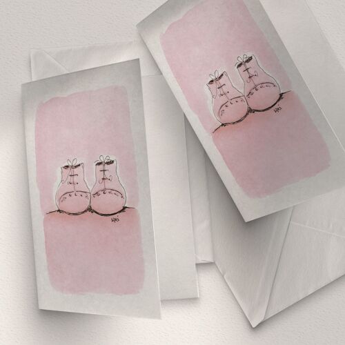 Baby Shoes, Light Pink - A6 Folded
