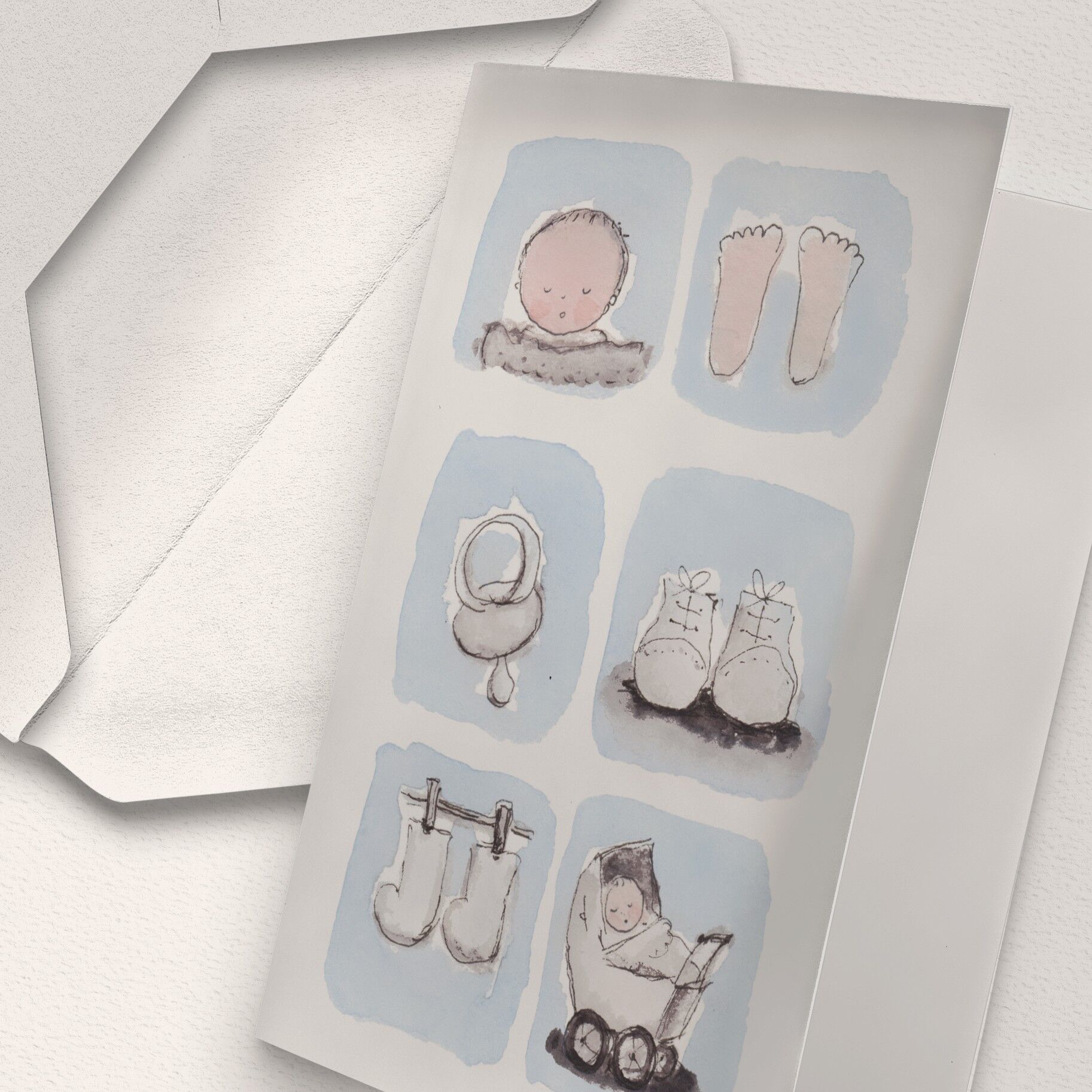 Bebè, Azzurro - A6 piegato