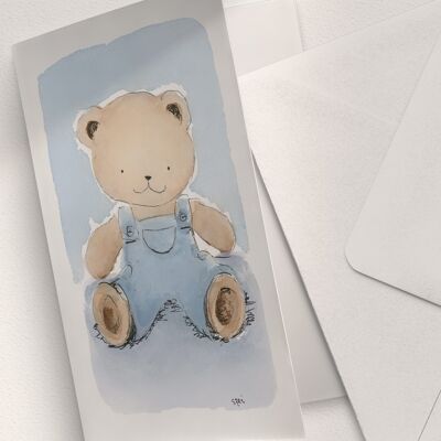 Teddy Bear,Light Pink - A6 Folded II