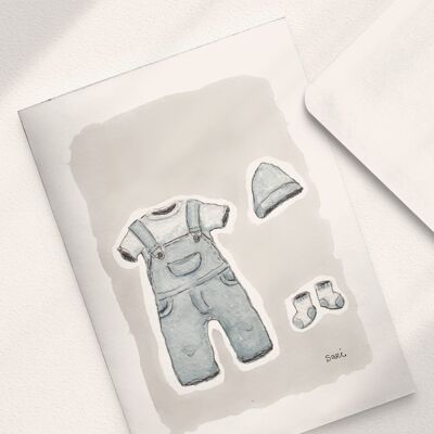 Baby Overalls - A6 Folded