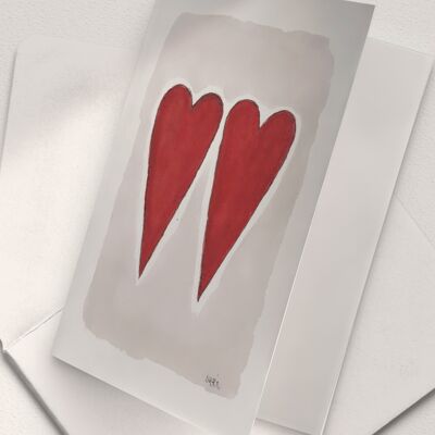 Red Hearts - A6 Folded