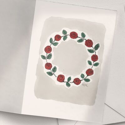 Corona di rose rosse - A6 piegata