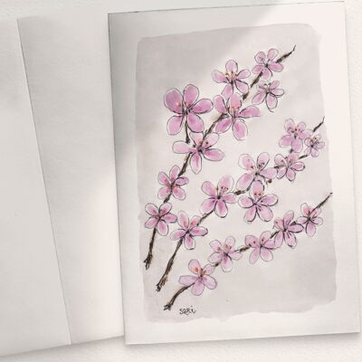 Flores de cerezo - A6 plegadas