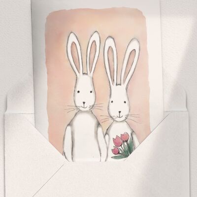 Bunny Couple - A6 Folded