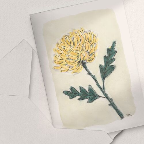 Yellow Chrysanthemum - A6 Folded